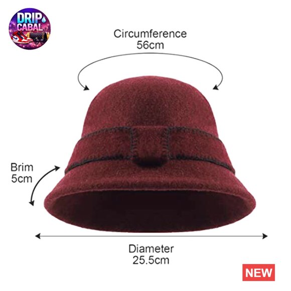 Wool Bucket Hat Crushable Packable Winter Warm Adjustable Drawstring main image 5